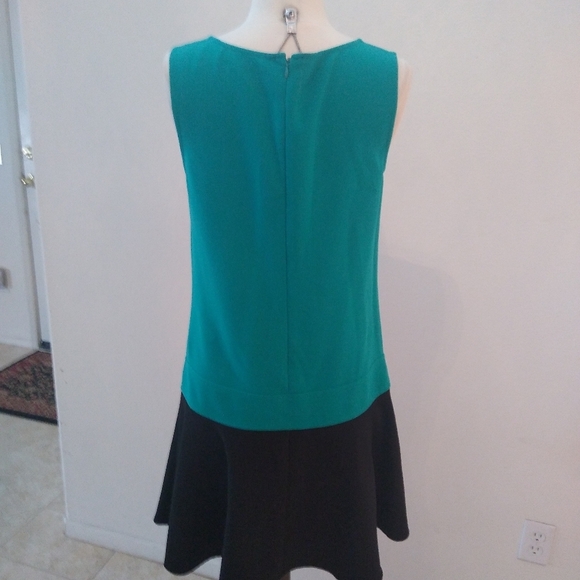 LOFT Sleeveless Sheath Colorblock Dress, Green/Black, size 6 - Picture 5 of 9